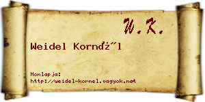 Weidel Kornél névjegykártya