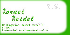 kornel weidel business card